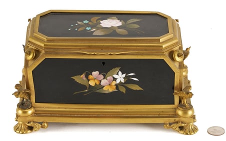 Bronze Mounted Pietra Dura Dresser Box