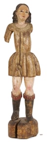 Spanish Colonial Carved St. Michael Figure