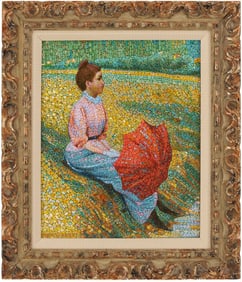Vincenzo Renzi Mosaic, Woman w/ Red Parasol