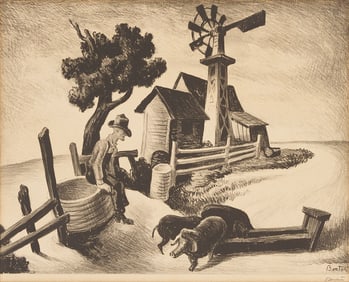 Thomas Hart Benton Signed Lithograph, In The Ozarks