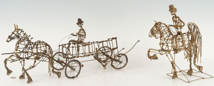 2 Vannoy Streeter Wire Horse Sculptures