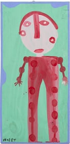 Mose Tolliver Folk Art Painting, Dry Bone Charlie Skeleton