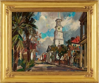 William Lester Stevens O/C Charleston, SC Cityscape, Meeting Street