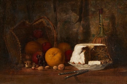 Cornelius Hankins O/C Still Life, Christmas Fruitcake