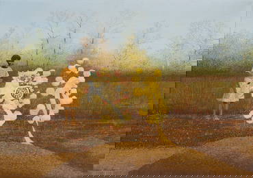 Carroll Cloar Acrylic on Board Painting, "Final Resting Place"