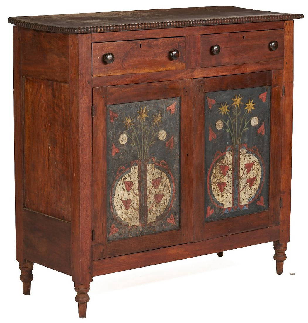 Southern Painted Pie Safe with Urn Tins, SW VA or East TN