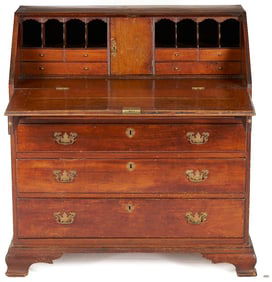 Southern Chippendale Walnut Slant Front Desk