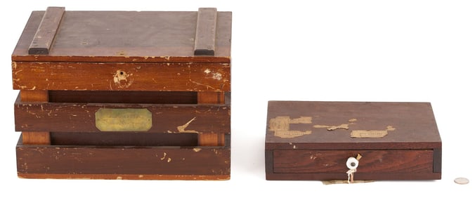 2 US Patent Models: 1868 Egg Carrier, plus 1882 Label Receptacle
