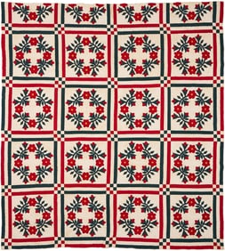 TN Rose Wreath Quilt, attrib. West TN