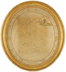 British Schoolgirl Silk Needlework Map