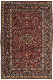 Persian Kashan Pictorial Vase Rug, 6 ft. x 9 ft.