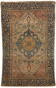 Antique Persian Mohtasham Kashan Rug, 4' x 6.5'