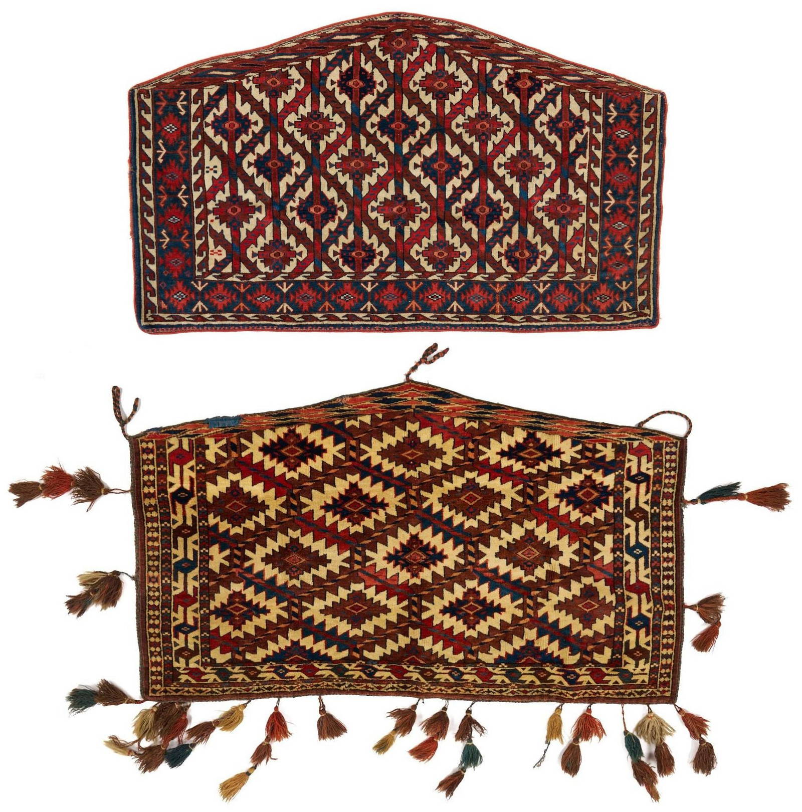 2 Antique Turkman Yomud Asmalyk Textiles