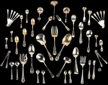 86 Pcs. Assorted Silver Flatware, Mostly Sterling