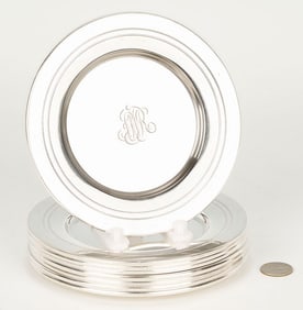 8 Sterling Silver Bread Plates