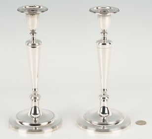 Pair Tiffany & Co. Sterling Silver Candle Sticks, Hamilton