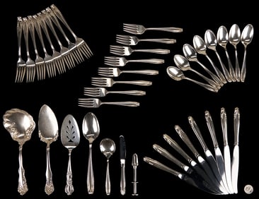 35 Pcs. Wallace Stradivari Pattern Sterling Flatware & 4 others