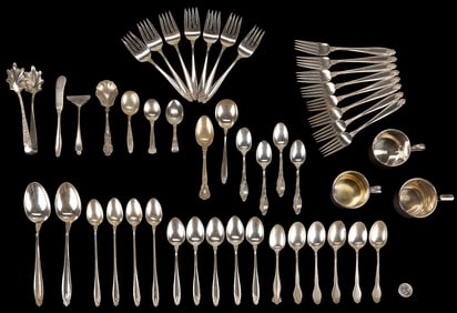 48 pcs Sterling Silver Flatware, incl. International Prelude