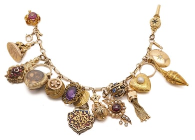 Victorian Gold Charm Bracelet
