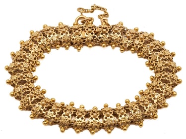 18K Gold Textured Bracelet