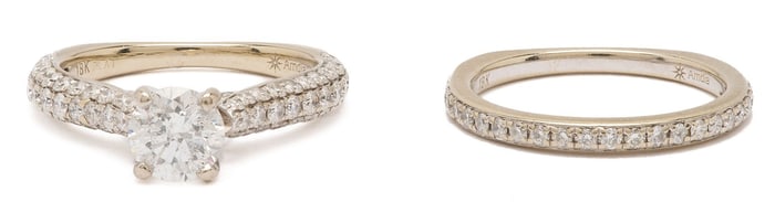 Platinum & 18K Gold Diamond Wedding Set
