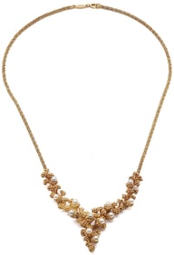 14K German Gold & Pearl Necklace