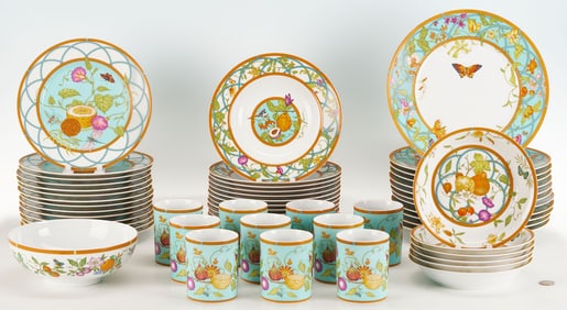 Hermes Siesta Island Porcelain Dinnerware, 55 pcs