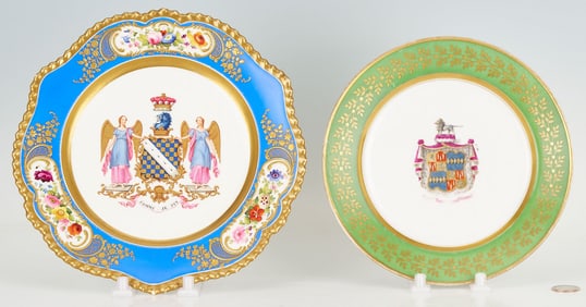 2 Armorial Porcelain Plates, Northumberland