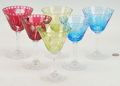 6 William Yeoward Colored Martini Glasses