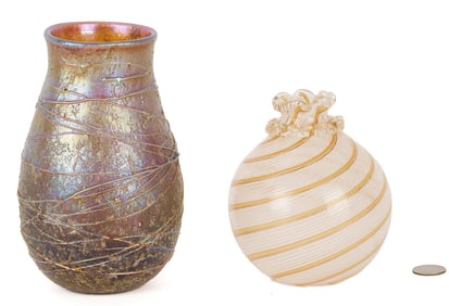 2 Art Glass Vases, incl. Dino Martens