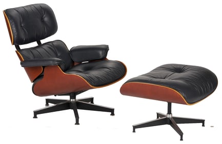 Eames Black Lounge Chair & Ottoman by Herman Miller