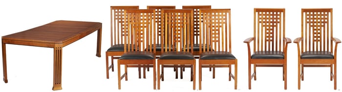 Stickley Mission Cherry Dining Table & 8 Chairs