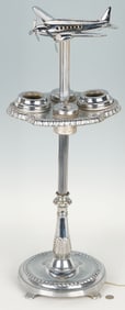 Art Deco Airplane Lighted Smoking Stand