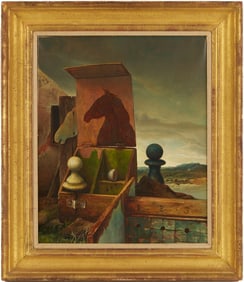 Samuel Bak Exhibited Surrealist Painting, The Origins of the Endgame