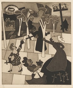 Camille Billops Etching, KKK Boutique II