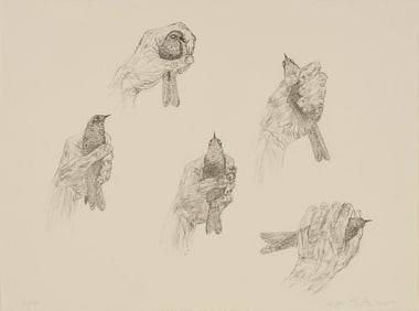 Kiki Smith Lithograph, Bird in Hand