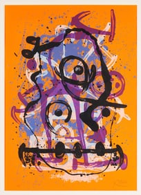 Joan Miro Lithograph, Horse Ride (Orange)