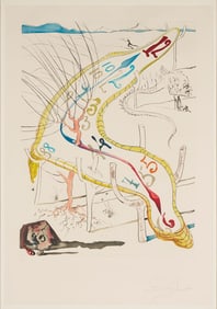 Large Salvador Dali Etching & Lithograph, Frozen Watches of Space Time