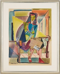 Grace Martin Taylor Mixed Media Cubist Portait of a Woman