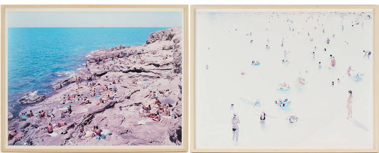 Pr. Massimo Vitali Photos, Calafuria & Animaletti 2 from A Portfolio of Landscapes With Figures: Two Massimo Vitali (Italian, b. 1944) offset lithograph beach scenes, "Calafuria" and "Animaletti 2," from "A Portfolio of Landscapes With Figures," 2006.