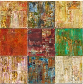 Large Hilario Gutierrez Polyptych, Cross at Marble Canyon