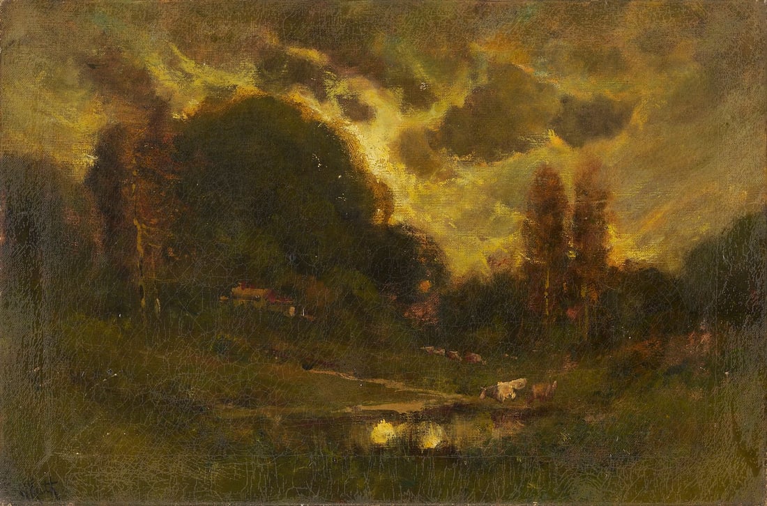 William Keith O/C Pastoral California Landscape w/ Cattle (1 of 19)