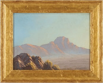 John W. Hilton O/B Western Landscape Painting