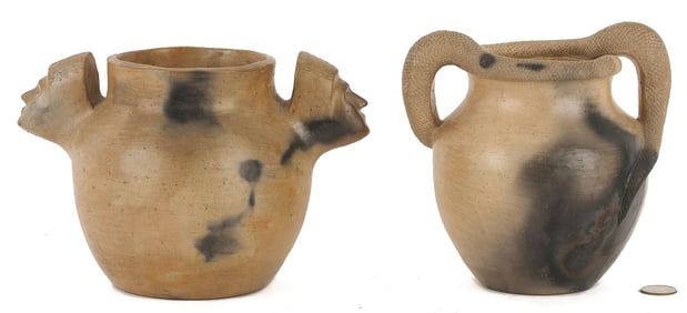 2 Native American Pottery Jars, Cherokee & Catawba