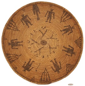 Large Native American Apache Figural Basket Tray