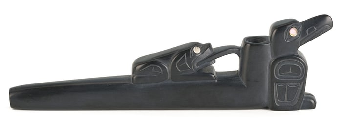 Native American Glen Pollard Argillite Pipe