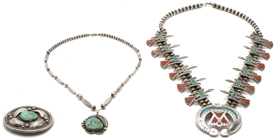 3 Native American Silver Jewelry Items