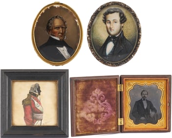 4 Portraits of men incl. Winfield Scott, Civil & Rev. War