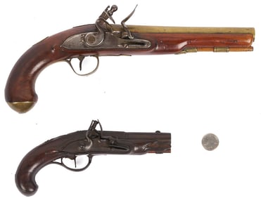 W. Ketland London Flintlock Pistol 1800-1810; plus Small Unmarked Pistol