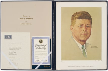 Norman Rockwell Signed John F. Kennedy Portrait, 1976